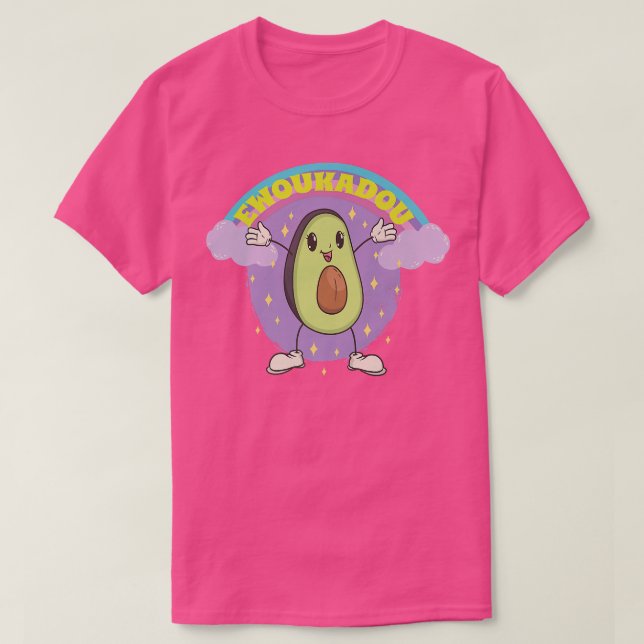 Camiseta Meme Ewoukadou Avocado Vegan Comendo Vegan Saudáve (Frente do Design)