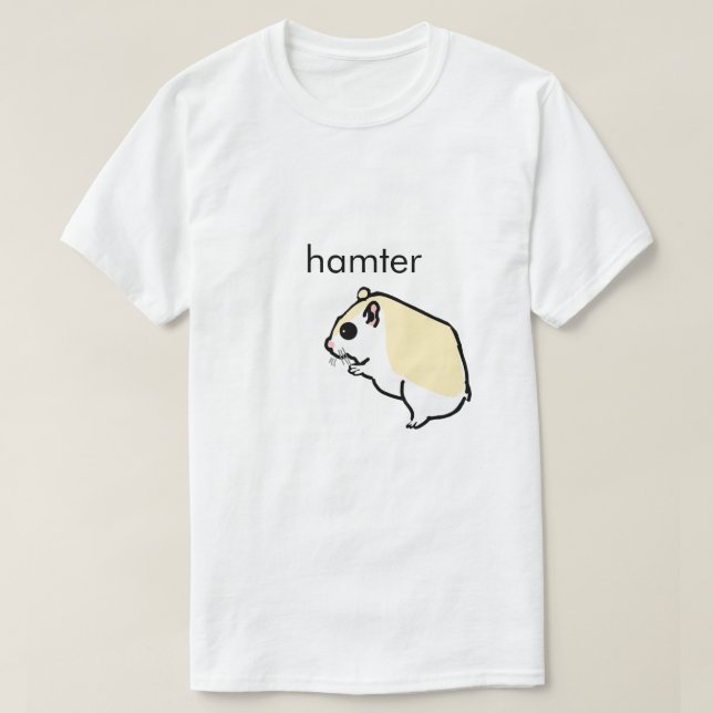Camiseta Meme Fofo do Hamster (Frente do Design)