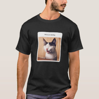 Camiseta Meme Gato Engraçado Quando Estou Pescando