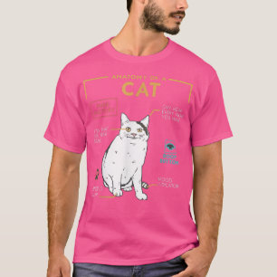 Camiseta Meme Gato Estranho Sorrindo, Anatomia de Um Gato 