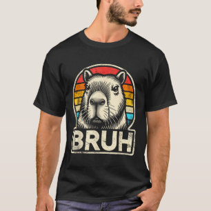 Camiseta Meme Graphic Capybara Bruh Engraçado Para Meninos