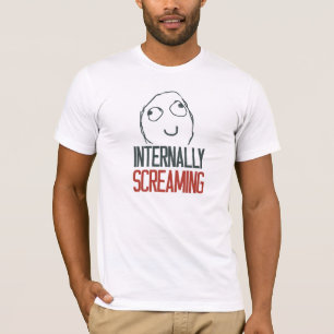 Camiseta Meme internamente gritando