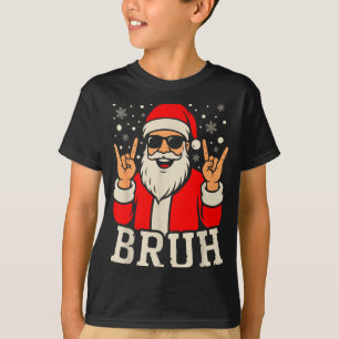 Camiseta Meme Natal Bruh Divertido Papai Noel Adolescentes
