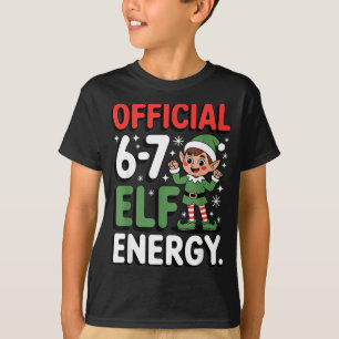 Camiseta Meme Natal Divertido 6-7 67 Energia de Elfo Humor