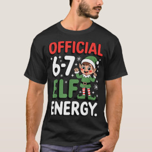 Camiseta Meme Natalino Engraçado 6-7 67 Energia de Elfo Hum