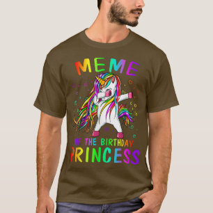 Camiseta Meme of the Birthday Princess Girl Dabbing Unicorn