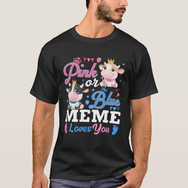 Camiseta Meme Rosa Ou Azul Te Ama Dando Presentes Sexo De V (Frente)