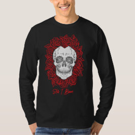 Camiseta Memento Mori! Caveira e Rosas, Desenho Mão