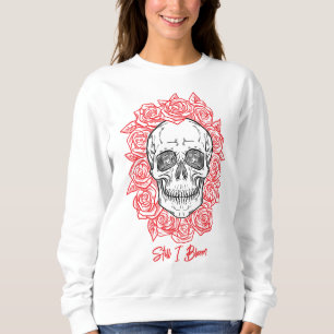 Camiseta Memento Mori! Caveira e Rosas, Desenho Mão