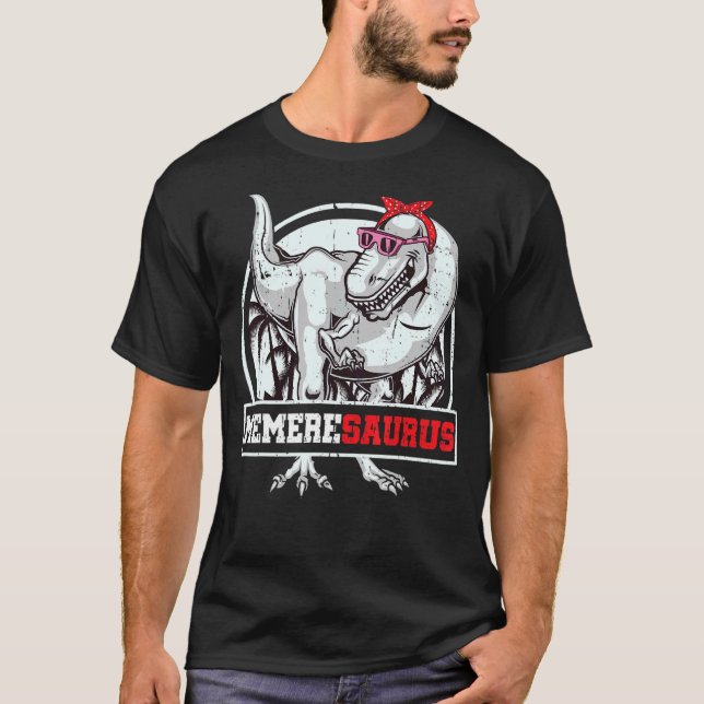 Camiseta MemereSaurus Rex Dinosaur Memere Família Saurus (Frente)