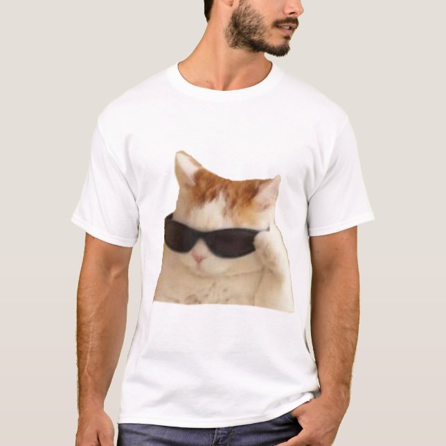 Camiseta #memes #cat - Óculos escuros (Frente)