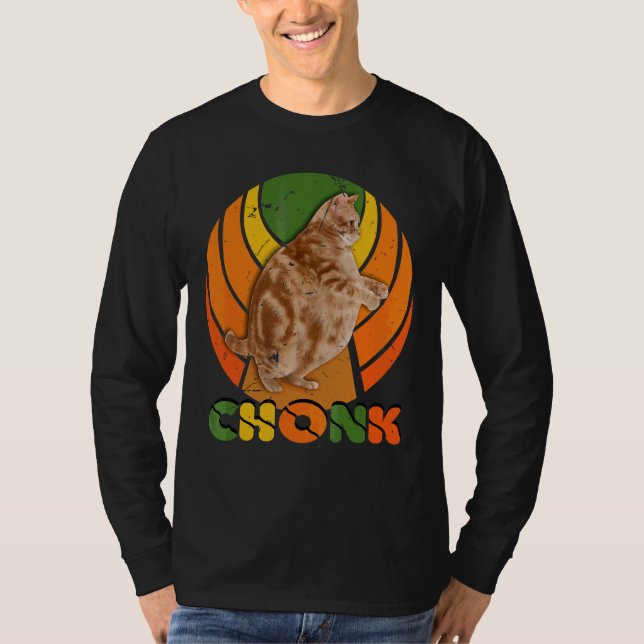 Camiseta Memes de Gato Chonk de Chubby com Sobrepeso (Frente)