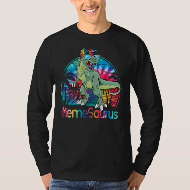 Camiseta Memesauro Rex Dinossaur Tie Dye Meme Mãe Surus (Frente)