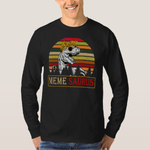 Camiseta Memesaurus Rex Dinosaur Meme Família Saurus