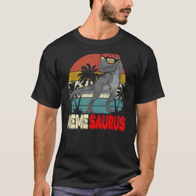 Camiseta Memesaurus Rex Dinosaur Meme Saurus Família da Mãe (Frente)