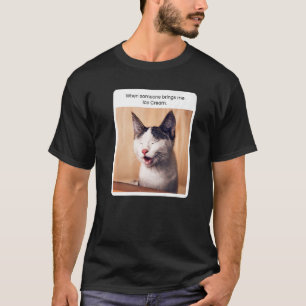 Camiseta Memória Cat Quando Alguém Me Traz Icecream