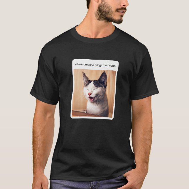 Camiseta Memória Cat Quando Alguém Me Traz Kebab (Frente)