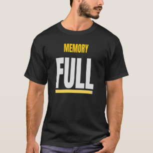 Camiseta MEMÓRIA CHEIA - Design Divertido de Erro de Sistem