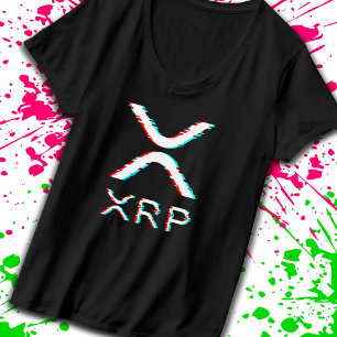 Camiseta Memória Crypto Currency XRP Glitch Cryptocurrency