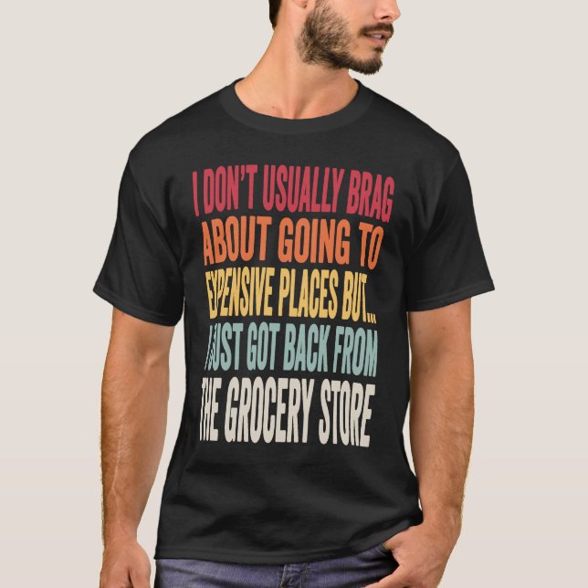 Camiseta Memória da Inflação da Piada de Compra da Grocería (Frente)