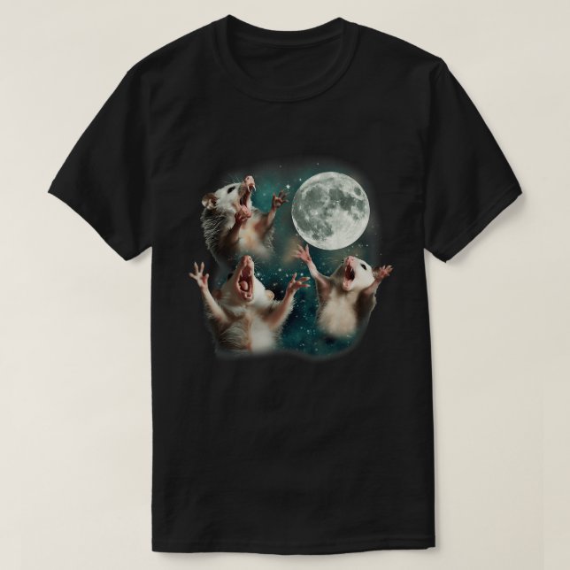 Camiseta Memória da Lua de Três Possum (Frente do Design)