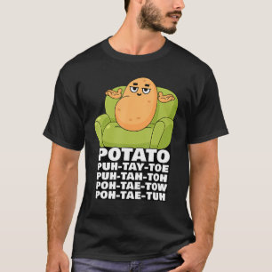 Camiseta Memória da Pronúncia da Batata de Batata Cuta En