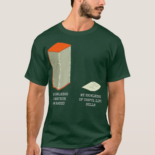 Camiseta Memória de Conhecimento Inútil, Engraçada QRZ Amat (Frente)