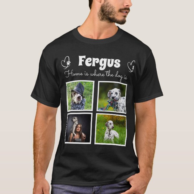 Camiseta Memória de fotos da família de colagens de 4 fotos (Frente)