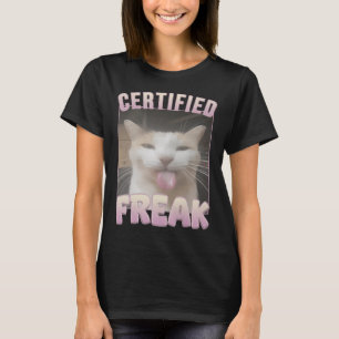 Camiseta Memória de Gato Engraçado de Freak Certificado