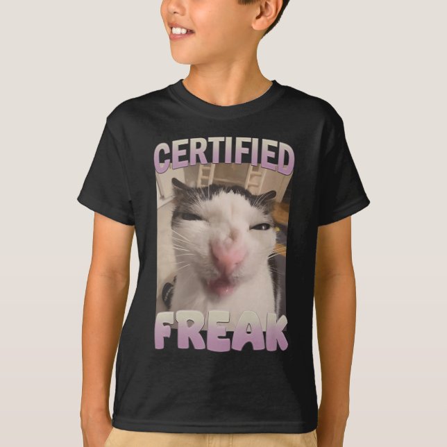 Camiseta Memória de Gato Freak Certificado Meme Offensive M (Frente)