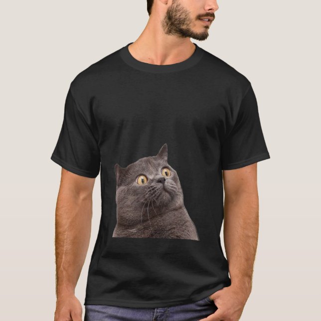 Camiseta Memória de Gato Surpreendida Chocada (Frente)