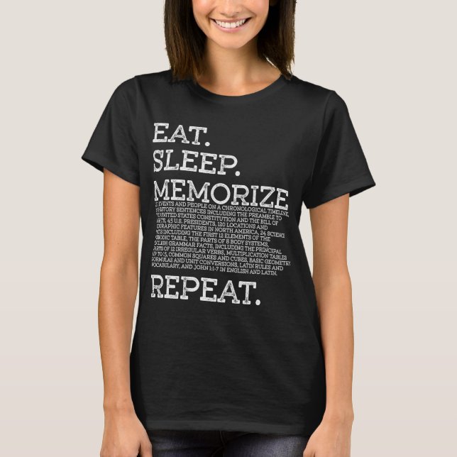 Camiseta Memória de Repetição de Memória de Repetição de Re (Frente)