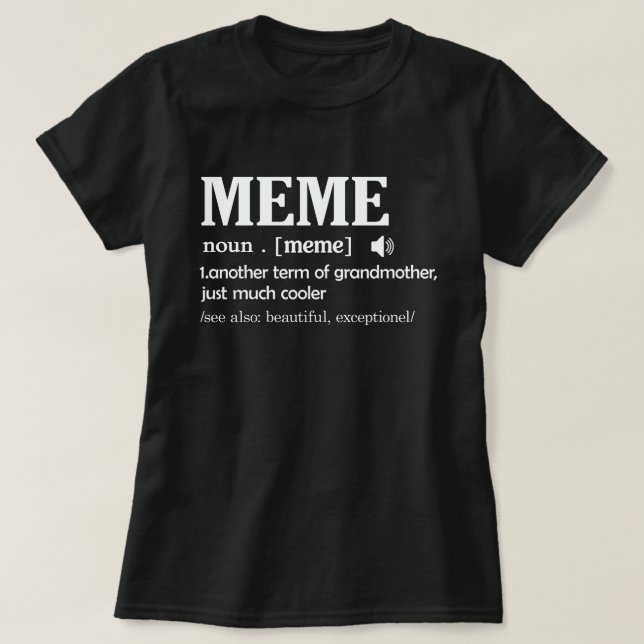 Camiseta Memória Definição Engraçada Avó Dia da Mãe Present (Frente do Design)