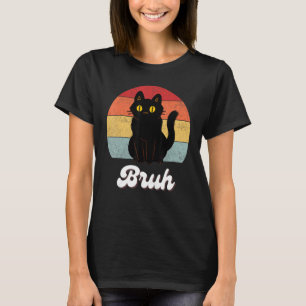 Camiseta Memória dizendo Bruh com Vintage Cat Brother Boys 