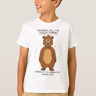Camiseta Memória do Cartoon da Hibernação do Urso Engra