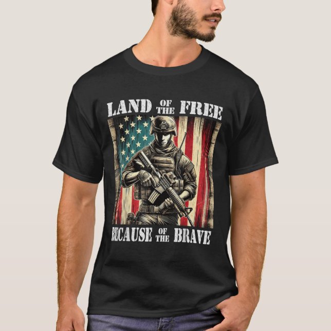 Camiseta Memória do Dia dos Veteranos Militares Livre E Cor (Frente)