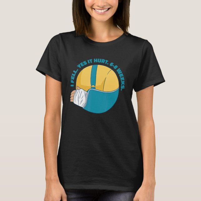 Camiseta Memória do Osso do Braço Quebrado Eu Senti Sim Dói (Frente)