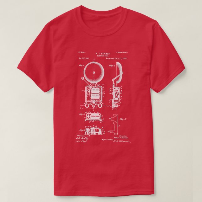 Camiseta Memória elétrica 1893 Fire Alarm e Fireman G (Frente do Design)