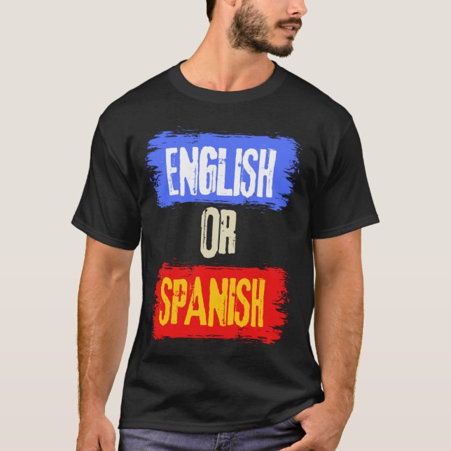 Camiseta Memória Inglesa Ou Espanhola legal Engraçada (Frente)