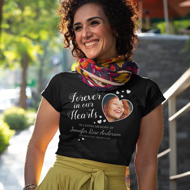 Camiseta Memória Memorial para sempre em nossos Corações (Criador carregado)