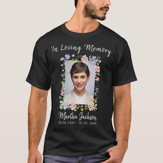 Camiseta Memória Personalizada Simples Moderna com Foto (Frente)