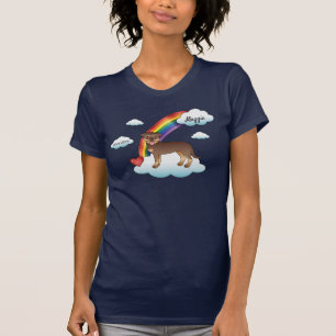 Camiseta Memória Rainbow Do Cachorro Vermelho E Tan Rottwei