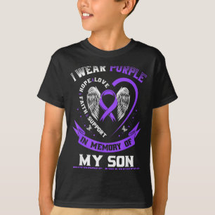 Camiseta Memória roxa meu filho conscientização sobre overd