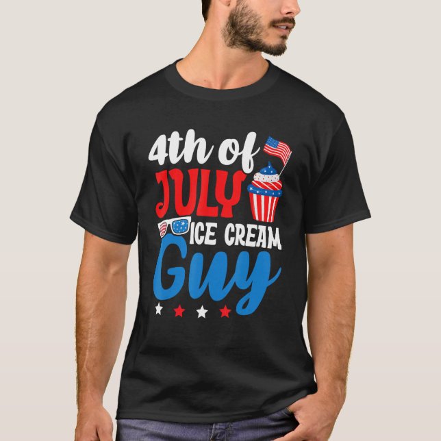 Camiseta Memorial 4th Day of July Holiday Patriotic Ice Cre (Frente)