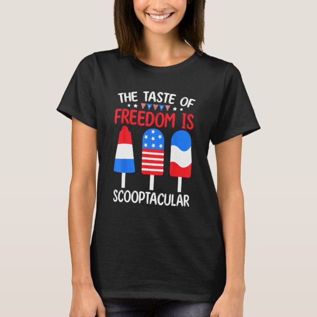Camiseta Memorial 4th Day of July Holiday Patriotic Ice Cre (Frente)