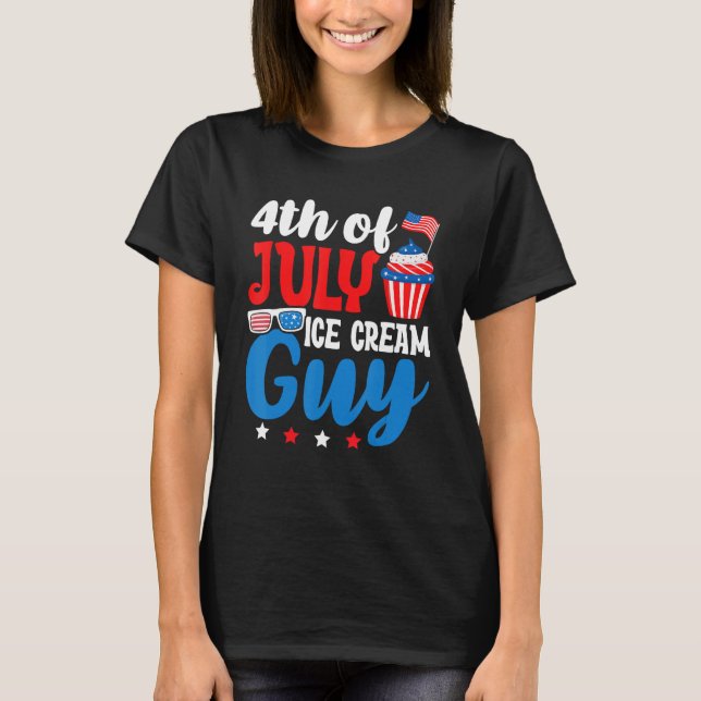 Camiseta Memorial 4th Day of July Holiday Patriotic Ice Cre (Frente)