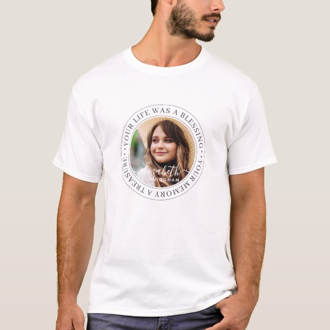 Camiseta Memorial Cotação Moderna Elegante Foto Personaliza (Frente)