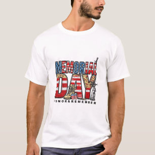 Camiseta Memorial Day Honra e Lembre-se da Bandeira dos EUA