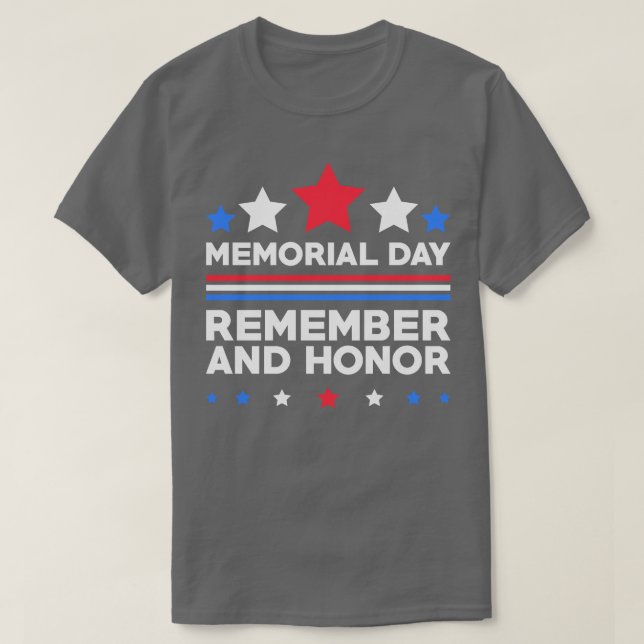 Camiseta Memorial Day Lembre-se e Honra (Frente do Design)