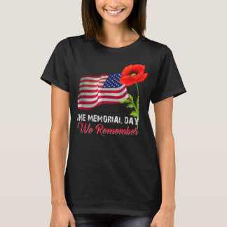 Camiseta Memorial Day Red Poppy Patriotic Military Veteran